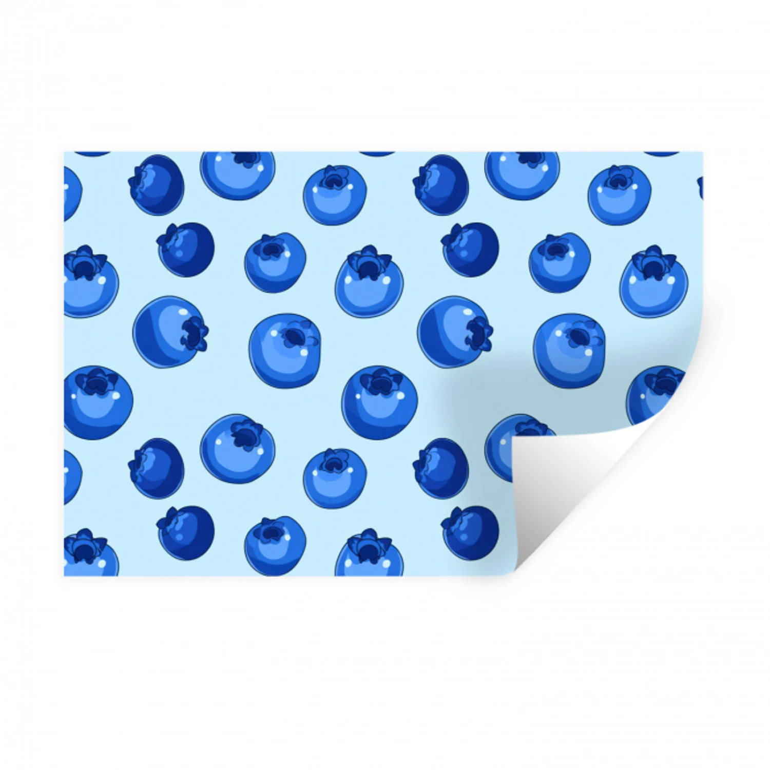 Bessen - Modern - Blauw Muursticker klein 286 -3d