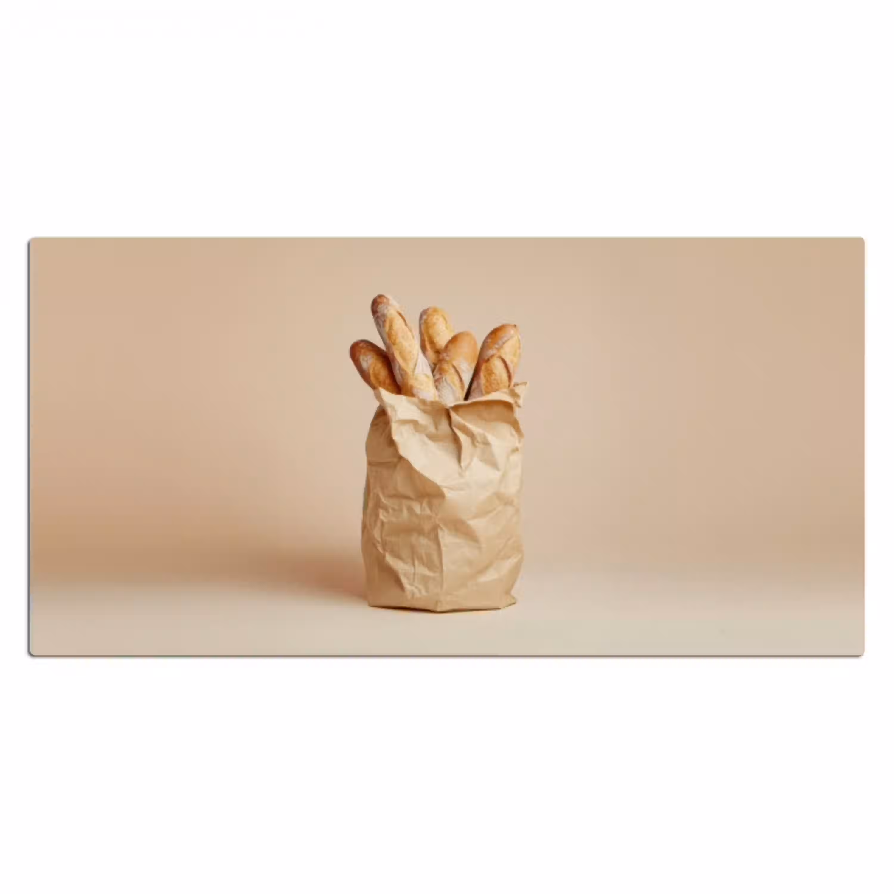 Baguette - Brood - Stokbrood - Beige Muismat XXL klein -3d_leeg