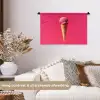 Schepijs - Roze - Hoorntje Wandkleed katoen klein -sfeer1