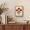 Bloemen - Bladeren - Rood - Minimalistisch Light Box met kabel (Tafellamp) klein -sfeer2