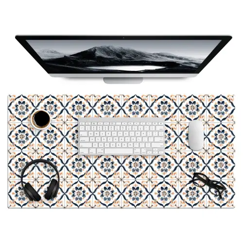 Bladvorm - Patroon - Kleurrijk Muismat XXL klein 681 -3d