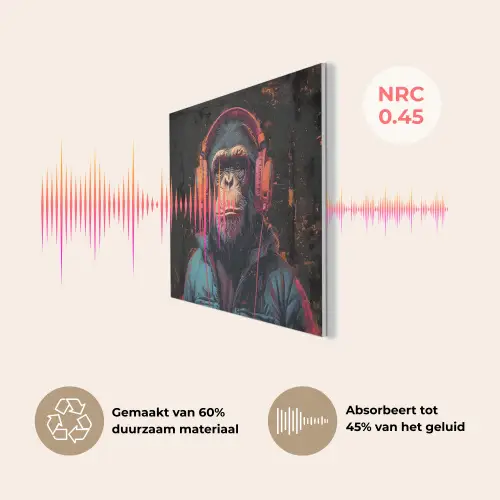Graffiti - Chimpansee - Koptelefoon - Aap PET vilt klein -USP_NL