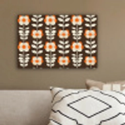 Bloemen - Retro - Bruin canvas 2cm klein 34 -sfeer3