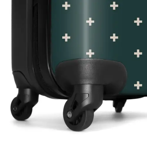 Patronen - Plus patroon op grijsblauw NBS - Handbagage koffer - Kinderen Unisex middel -wiel