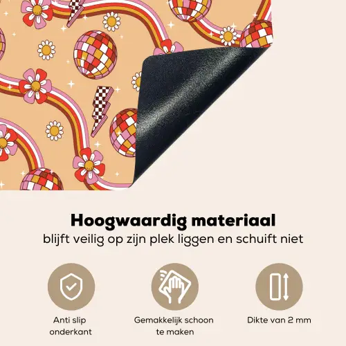 Disco - Patroon - Lijnen Inductie beschemer met haakjes klein 777 -ky-onderkant-nl
