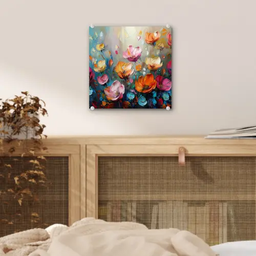 Klaprozen - Bloemen - Kunst - Botanisch plexiglas 5mm klein -sfeer4