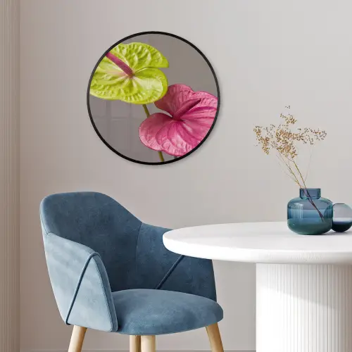 Planten - Anthurium - Groen - Roze Fotolijst rond zonder passe partout klein -sfeer2