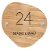 Licht hout - Klassiek Naambord Organisch middel -3d