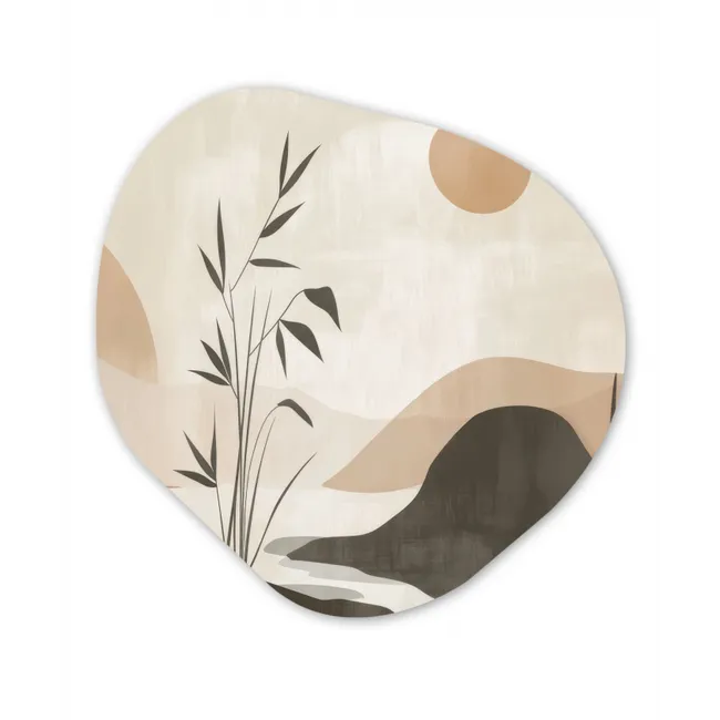 Organisch schilderij forex - Japandi - Landschap - Beige