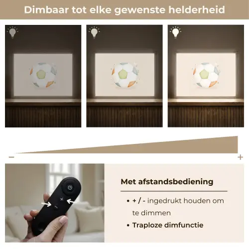 Voetbal - Rond - Pastel Light Box met batterij (Wandlamp kind) middel -USP_dimbaarNL