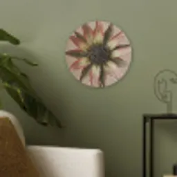 Droogbloem - Protea - Vintage - Beige - Rustiek Akoestische PET Vilt - Rond klein -sfeer2