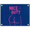 Brutaal - Grappig - Blauw tuinposter los doek klein -3d