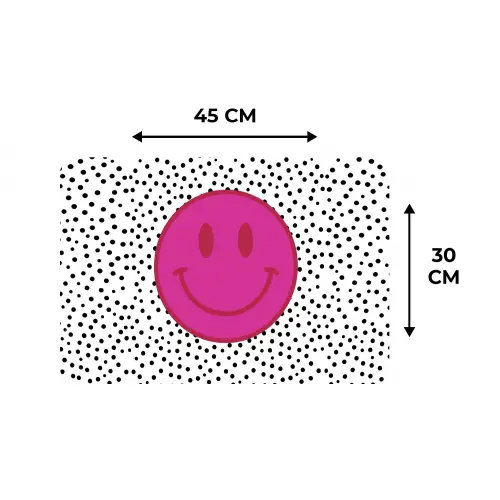 Smiley - Roze - Stippen Placemat vinyl groot -specs