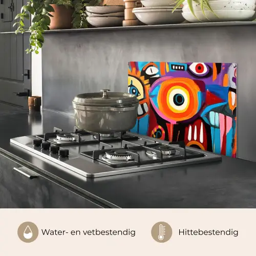 Abstract - Gezicht - Kleurrijk keuken achterwand spatscherm klein -usp_NL