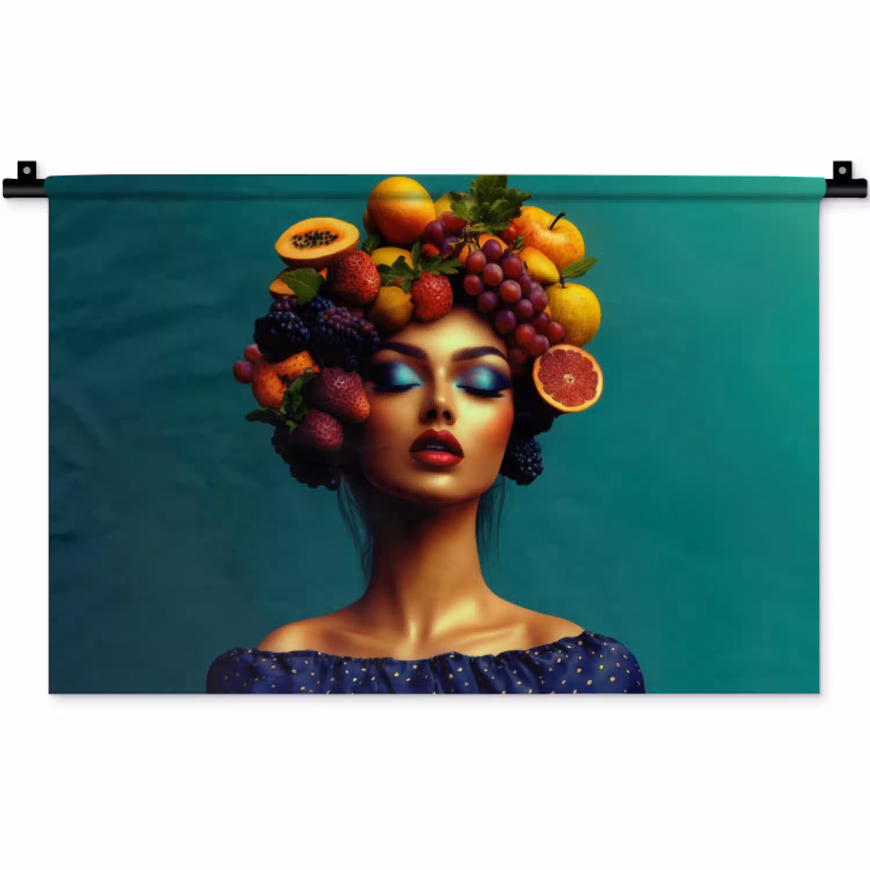 Vrouw - Hoodtooi - Tropisch - Fruit - Druiven Wandkleed katoen klein -zz3d