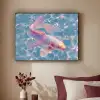 Vis - Water - Blauw - Licht Textielframe zwart klein -sfeer1