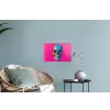 Neon - Blauw - Pop-art - Schedel Muursticker klein -plant