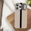 Beige - Zwart - Streep - Minimalistisch Telefoonhoesje iPhone 17 Pro Max klein -sfeer1