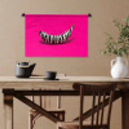 Banaan - Zebraprint - Roze Wandkleed katoen klein -sfeer6