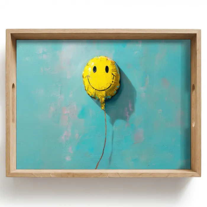 Ballon - Geel - Smiley Dienblad Rechthoek middel -z3d_shopping