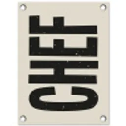 Vintage - Chef - Japandi - Zwart tuinposter los doek klein -3d