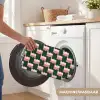 Vlechtpatroon - Groen - Roze - Geometrisch Badmat klein 997 -USP_WasbaarNL