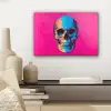 Neon - Blauw - Pop-art - Schedel canvas 2cm klein -sfeer6
