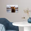 Schotse hooglander - Bruin - Water poster papier klein -sfeer3
