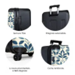 Flora - Modern - Blauw NBS - Large koffer - Volwassenen Unisex groot -zzzzzzzbolletjes_FR