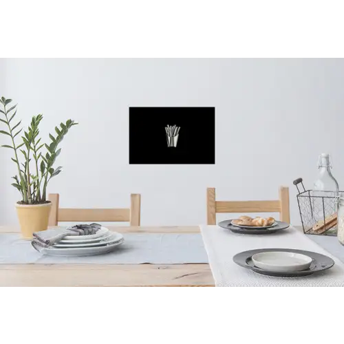 Frietjes - Futuristisch - Zilver Muursticker klein -eettafel