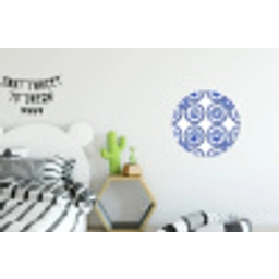 Cirkels - Bloemen - Blauw Wandcirkel aluminium klein 190 -kinderkamer