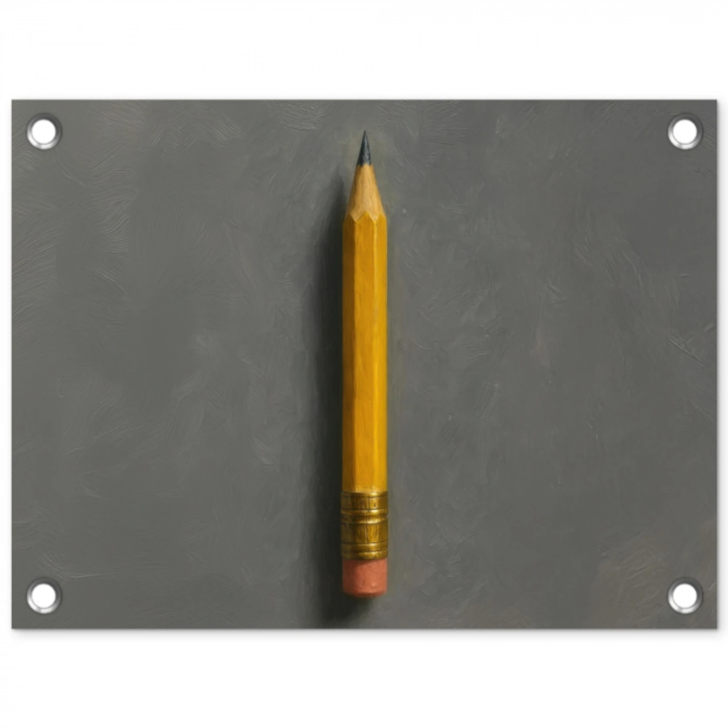 Potlood - Schilderij - Geel tuinposter los doek klein -3d