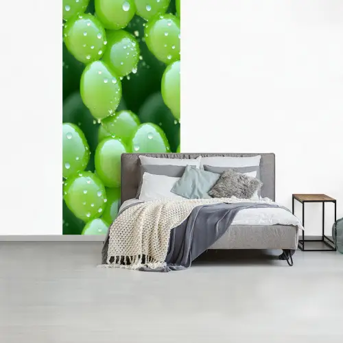 Druiven - Groen - Druppels fotobehang vinyl groot 64 -slaapkamer