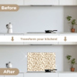 Modern - Abstract - Beige keuken achterwand spatscherm klein 900 -voor_na_EN