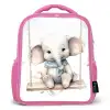 Olifant - Dier - Kinderen Kinderrugzak - Roze middel -3d