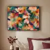 Harmonieus - Abstracte bloemen - Warme tinten Textielframe - compleet frame klein -sfeer1
