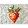 Aardbei - Rood - Mozaïek - Fruit tuinposter los doek klein -3d