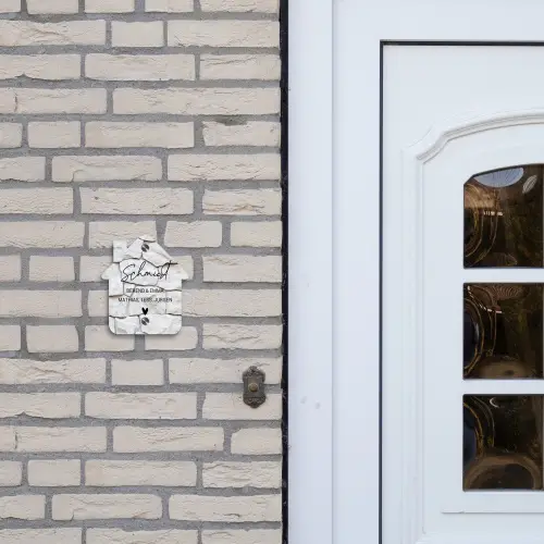 Witte - Natuurstenen - Sierlijk Naambord Huisje klein -sfeer1