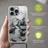 Hut - Grijs - Bergen - Mistig Hoesje iPhone 16 Pro Max met koord klein -sfeer2_NL