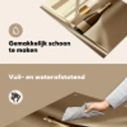 Champagne - Beige - Schaduw - Bubbels Inductie beschemer met haakjes klein -ky-schoon-nl