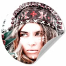 Vrouw - Bloemen - Indianentooi - Rozen - Bloemen Wandcirkel behangsticker klein -3d