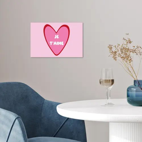 Hart - Frans - Valentijn - Roze poster papier klein -sfeer3