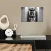Stier - Telefoon - Toilet - Zwart - Wit poster papier klein -sfeer1