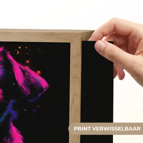 Puck - Hond - Verf - Kleuren Light Box met batterij (Wandlamp) middel -USP_websiteprintNL