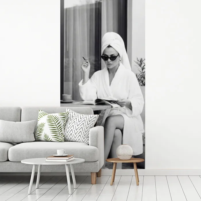 Modern - Vrouw - Zwart - Wit fotobehang vinyl groot -woonkamer