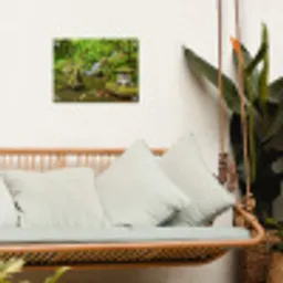Rustige Japanse vijver tuinposter los doek klein -sfeer7