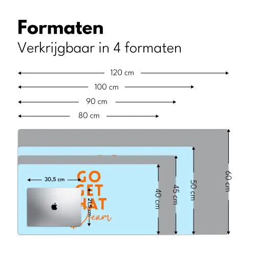 Blauw - Oranje - Tekst Muismat XXL klein -sfeer5