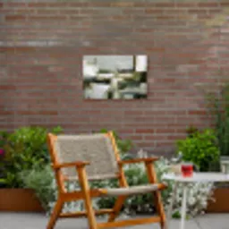Penseelstreken - Groen - Abstract - Japandi Tuinposter op houten frame 2 cm dik klein -sfeer3
