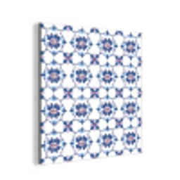 Modern - Patroon - Blauw - Roze aluminium wit klein 46 -3d