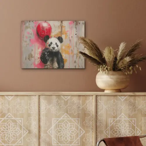Graffiti - Panda - Ballon - Street art - Banksy PET vilt klein -sfeer4